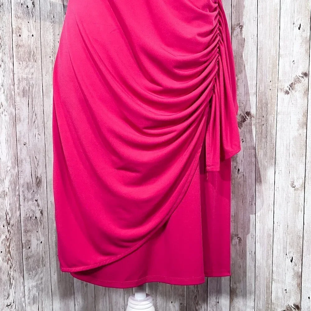 Women's New York & Company Dress | Sleeveless | Midi | Size Medium | Wrap | Pink - Picture 6 of 16